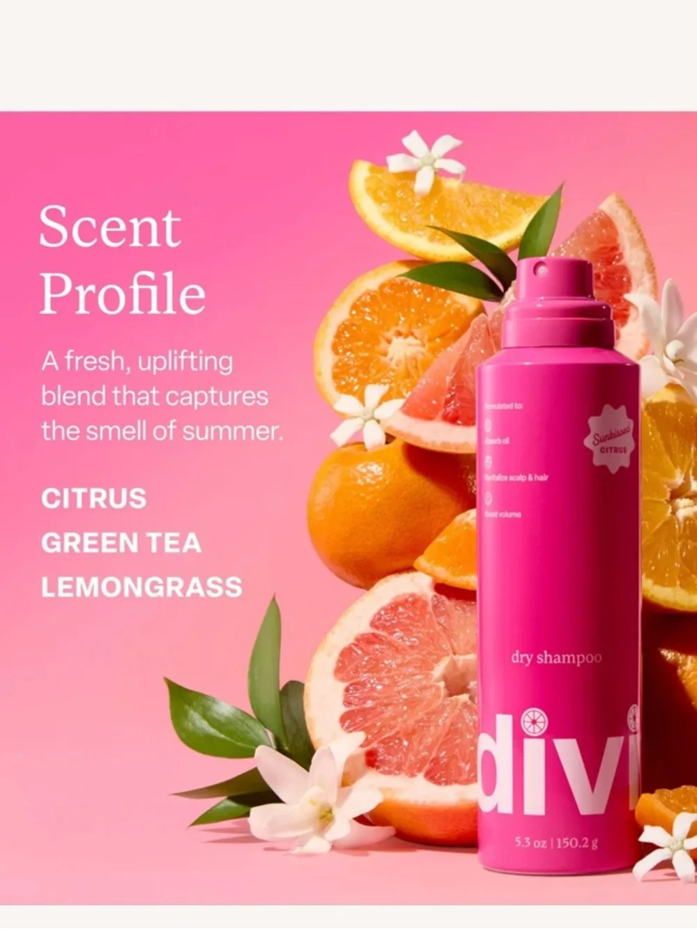 NEW DIVI dry shampoo bonus size!$42 in new subkissed citrus